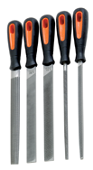 5 Pc. 8" Bastard Engineering File Set - Ergo Handles - Caliber Tooling