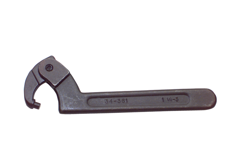 2 to 4-3/4'' Dia. Capacity - 10-1/2'' OAL - Adjustable Pin Spanner Wrench - Caliber Tooling