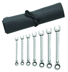 7 Piece - Reversible Combination Ratcheting Wrench Set SAE - Caliber Tooling