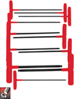 11 Piece - 5/64 - 3/8" T-Handle Style - Ball End Hex Key Set with Cushion Grip - Caliber Tooling