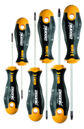 6 Piece - T8 - T25 - Torx Tip Ergonic Screwdrivers - Impact-Proof Handle with Hanging Hole - Caliber Tooling