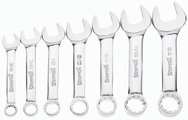 Snap-On/Williams Combination Wrench Set -- 7 Pieces; Chrome 12-Point; Set Includes: 3/8; 7/16; 1/2; 9/16; 5/8; 11/16; 3/4" - Caliber Tooling