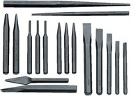Snap-On/Williams 17 Piece Punch & Chisel Set -- #PC17; 1/8 to 1/2 Punches; 5/16 to 3/8 Chisels - Caliber Tooling