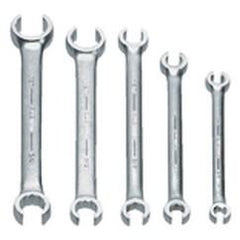 Snap-On/Williams Flare Nut Wrench Set -- 5 Pieces; 6PT Satin Chrome; Includes Sizes: 3/8 x 7/16; 1/2 x 9/16; 5/8 x 11/16; 3/4 x 1; 7/8 x 1-1/8" - Caliber Tooling