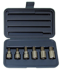 6 Piece - 6; 8; 10; 12; 14; 17mm - 1/2" Drive - Metric Hex Bit Set - Caliber Tooling