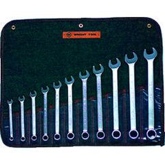 Wright Tool Fractional Combination Wrench Set -- 11 Pieces; 12PT Chrome Plated; Includes Sizes: 3/8; 7/16; 1/2; 9/16; 5/8; 11/16; 3/4; 13/16; 7/8; 15/16; 1"; Grip Feature - Caliber Tooling