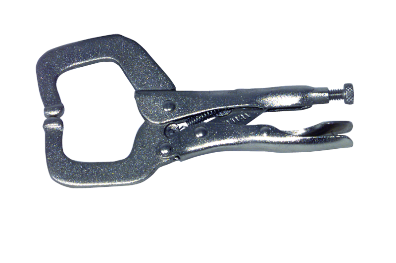 MIT Locking Grip C-Clamp -- #3835 Plain Grip 8-3/8'' Capacity 18'' Long - Caliber Tooling
