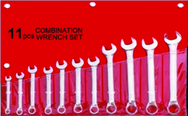 11 Piece - 12 Point - 6; 8; 9; 10; 11; 12; 13; 15; 17; 18; 19mm - Metric Combination Wrench Set - Caliber Tooling