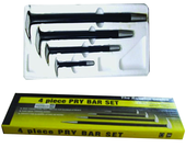 4 Piece - 6; 12; 16 & 20" - Solid Steel - Pry Bar Set - Caliber Tooling