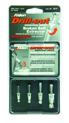 #4017P; Removes 1/4 - 1/2" SAE Screws; 4 Piece Drill-Out - Screw Extractor - Caliber Tooling