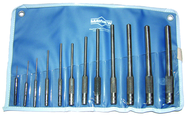 12 Piece Regular & Long Pin Punch Set -- 1/16 to 1/2'' Diameter - Caliber Tooling