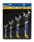 4 Piece - Adjustable Wrench Set with Comfort Grip - Caliber Tooling