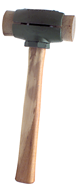 Rawhide Hammer with Face - 4 lb; Wood Handle; 2'' Head Diameter - Caliber Tooling