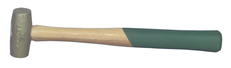 Hackett Brass Brass Hammer -- 1 lb; Hickory Handle; 1'' Head Diameter - Caliber Tooling