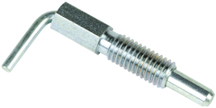 Lever Type Steel Plunger 5/8-11, Non-Locking, Zinc Plated Clear Chromate Finish - Caliber Tooling