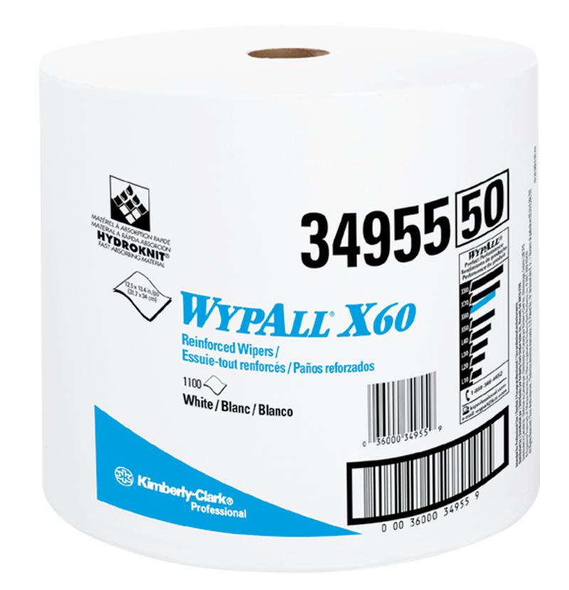 12.5 x 13.4'' - Package of 1100 - WypAll X60 Jumbo Roll - Caliber Tooling