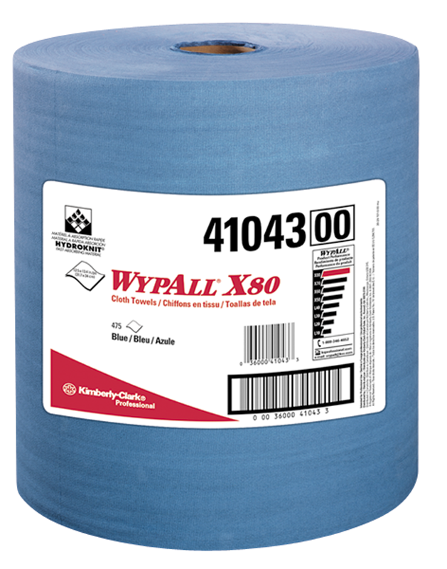 12.5 x 13.4'' - Package of 475 - WypAll X80 Jumbo Roll - Caliber Tooling