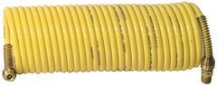 #N38-25A - 3/8 MPT x 25 Feet - Yellow Nylon - 1-Swivel x 1- Rigid Fitting(s) - Recoil Air Hose - Caliber Tooling