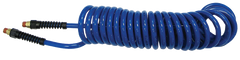 #PU1410BT - 1/4 MPT x 10 Feet - Transparent Blue Polyurethane - 1-Swivel Fitting(s) - Self-Storing Hose - Caliber Tooling