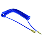 #PR12-10BT - 1/2 MPT x 10 Feet - Transparent Blue Polyurethane - Swivel Fitting - Flexcoil - Caliber Tooling