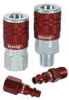 #A73458D - 1/4'' Body x 1/4 NPT (14-Pcs) - Red Industrial Coupler & Plug Kit - Caliber Tooling