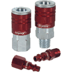 Model A73410D–1/4″ Body × 1/4″ NPT Female (1 piece) - Red Industrial Coupler - Caliber Tooling