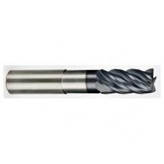 1/4" Dia. - 3/8" LOC - 3" OAL - .015 Radius 5 FL Carbide End Mill-AlCrN-X - Caliber Tooling