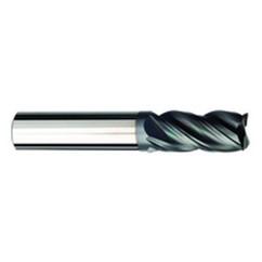 3/8 Dia. x 3 Overall Length 4-Flute .030 C/R Solid Carbide SE End Mill-Round Shank-Center Cut-AlCrN-X - Caliber Tooling