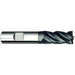 3/8 Dia. x 3 Overall Length 4-Flute Square End Solid Carbide SE End Mill-Weldon Shank-Center Cut-AlCrN-X - Caliber Tooling