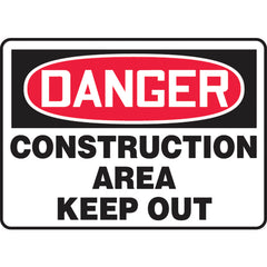 Sign, Danger Construction Area Keep Out, 7″ × 10″, Aluminum - Caliber Tooling
