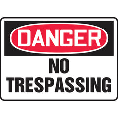 Sign, Danger No Trespassing, 7″ × 10″, Plastic - Caliber Tooling