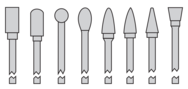 CARBIDE DIAM BURR SET#4 D/C METRIC - Caliber Tooling