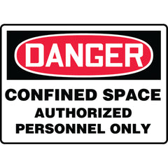 Sign, Danger Confined Space Authorized Personnel Only, 10″ × 14″, Vinyl - Caliber Tooling
