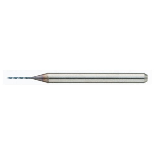 MDSS0039-ACF40B 0.39 mm Dia. × 0.39 mm Shank × 4 mm Flute Length × 38 mm OAL, PVD, External Coolant, Cylindrical Solid Carbide Drill - Exact Industrial Supply