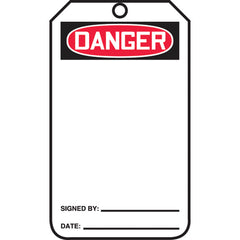 Safety Tag, Danger (Blank), 25/Pk, Cardstock - Caliber Tooling