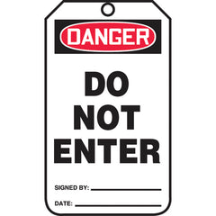 Safety Tag, Danger Do Not Enter , 25/Pk, Cardstock - Caliber Tooling
