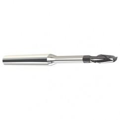 0.2mm Dia. - 0.3mm LOC - 38mm OAL - 2 FL Carbide End Mill with .3mm Reach-Nano Coated - Caliber Tooling