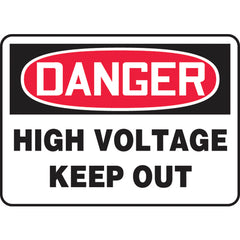 Sign, Danger High Voltage Keep Out, 10″ × 14″, Aluminum - Caliber Tooling