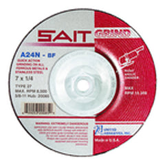 7″ × 1/4″ × 7/8″ - Aluminum Oxide 24 Grit Type 27 - Cut-Off Wheel - Caliber Tooling