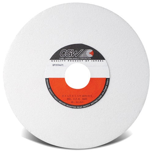 8″ × 1/4″ × 1 1/4″ - Aluminum Oxide (WA) / 80J Type 1 - Surface Grinding Wheel - Caliber Tooling