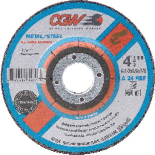 9″ × 1/8″ × 5/8″ 11 - Aluminum Oxide A24R - Depressed Center Wheel