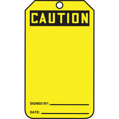 Safety Tag, Caution (Blank), 25/Pk, Cardstock - Caliber Tooling