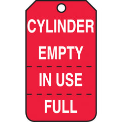 Cylinder Tag, Cylinder Empty, In Use, Full (Perforated), 25/Pk, Cardstock - Caliber Tooling