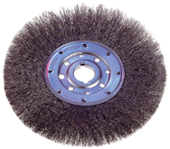 6" Diameter - 1/2 - 5/8" Arbor Hole - Crimped Steel Wire Straight Wheel - Caliber Tooling