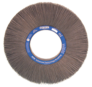 14" Diameter - 5-1/4" Arbor Hole - Rd Crimped Nylon Abrasive Straight Wheel - Caliber Tooling