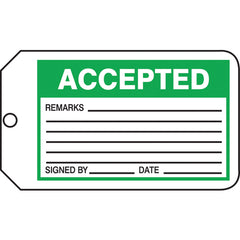 Production Control Tag, Accepted, 25/Pk, Cardstock - Caliber Tooling