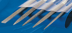 2-3/4'' Diamond Length - 5-1/2'' OAL (Various) - Coarse Grit - 5 pc. Set Diamond Needle File - Caliber Tooling