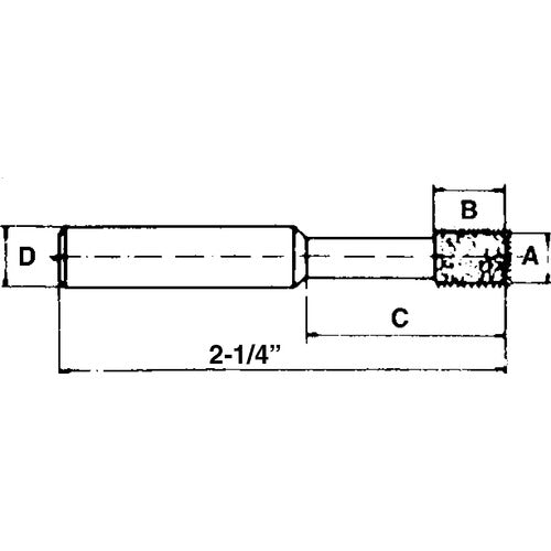 ‎0.315″ × 0.315″ × 1/4″-120 Grit - Cubic Boron Nitride Jig Grinding Mandrel - Caliber Tooling