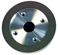 6 x 3/4 x 1-1/4'' - 1/16'' Abrasive Depth - 120 Grit - 1/2 Rim CBN Plate Mounted Wheel - Type 6A2C - Caliber Tooling