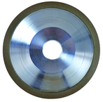 6 x 1 x 1-1/4'' - 1/8'' Abrasive Depth - 150 Grit - 3/8 Rim Type D12A2 Diamond Dish Wheel - Caliber Tooling